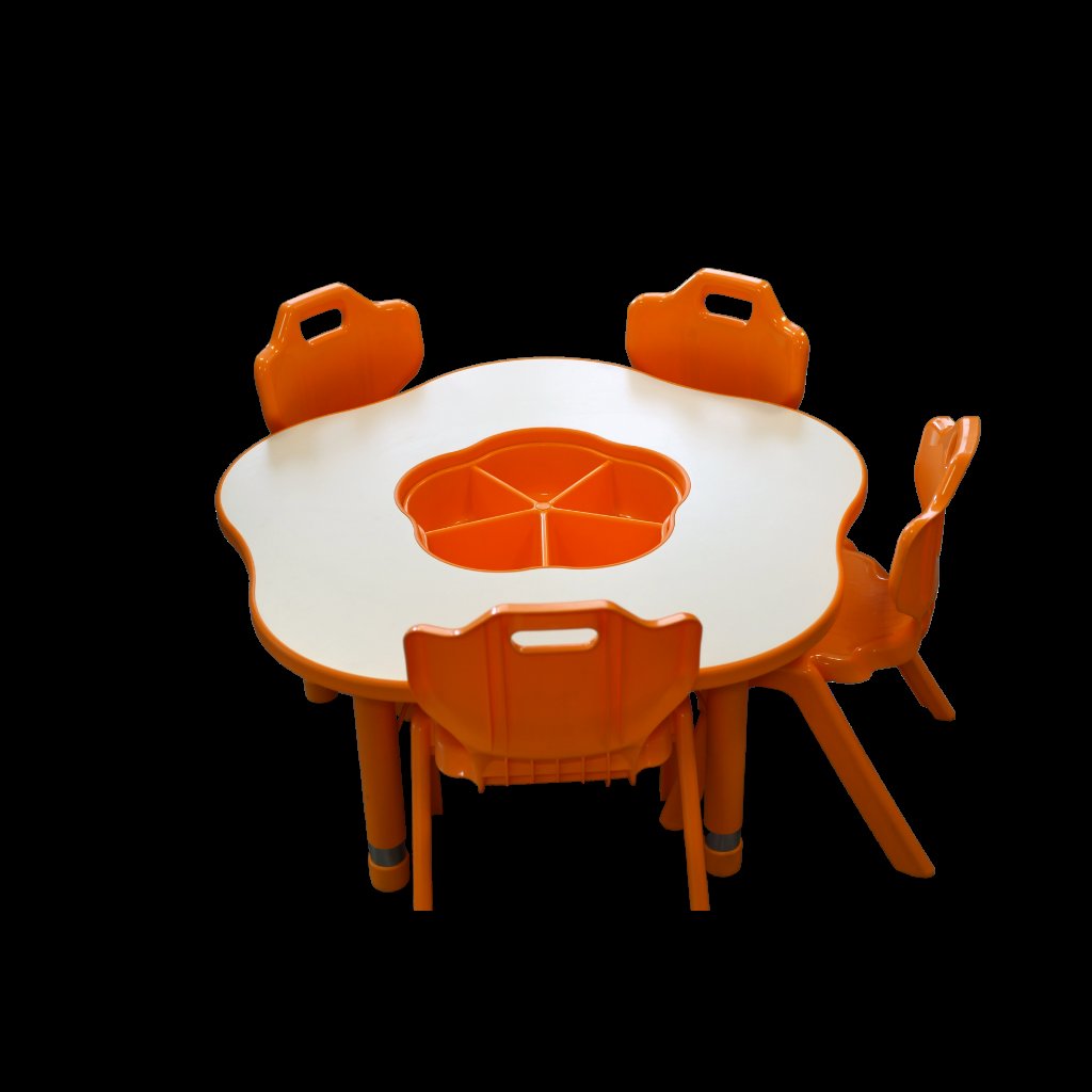 Ensemble table chaise enfant orange - kaldeo