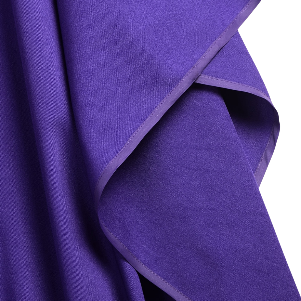 Chasuble robe pastorale polyester blanc violet - kaldeo