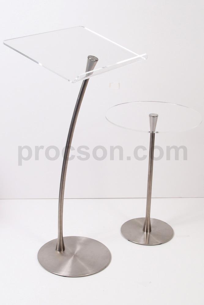 Pack table pupitre moderne Arc2 plexiglas acier - kaldeo