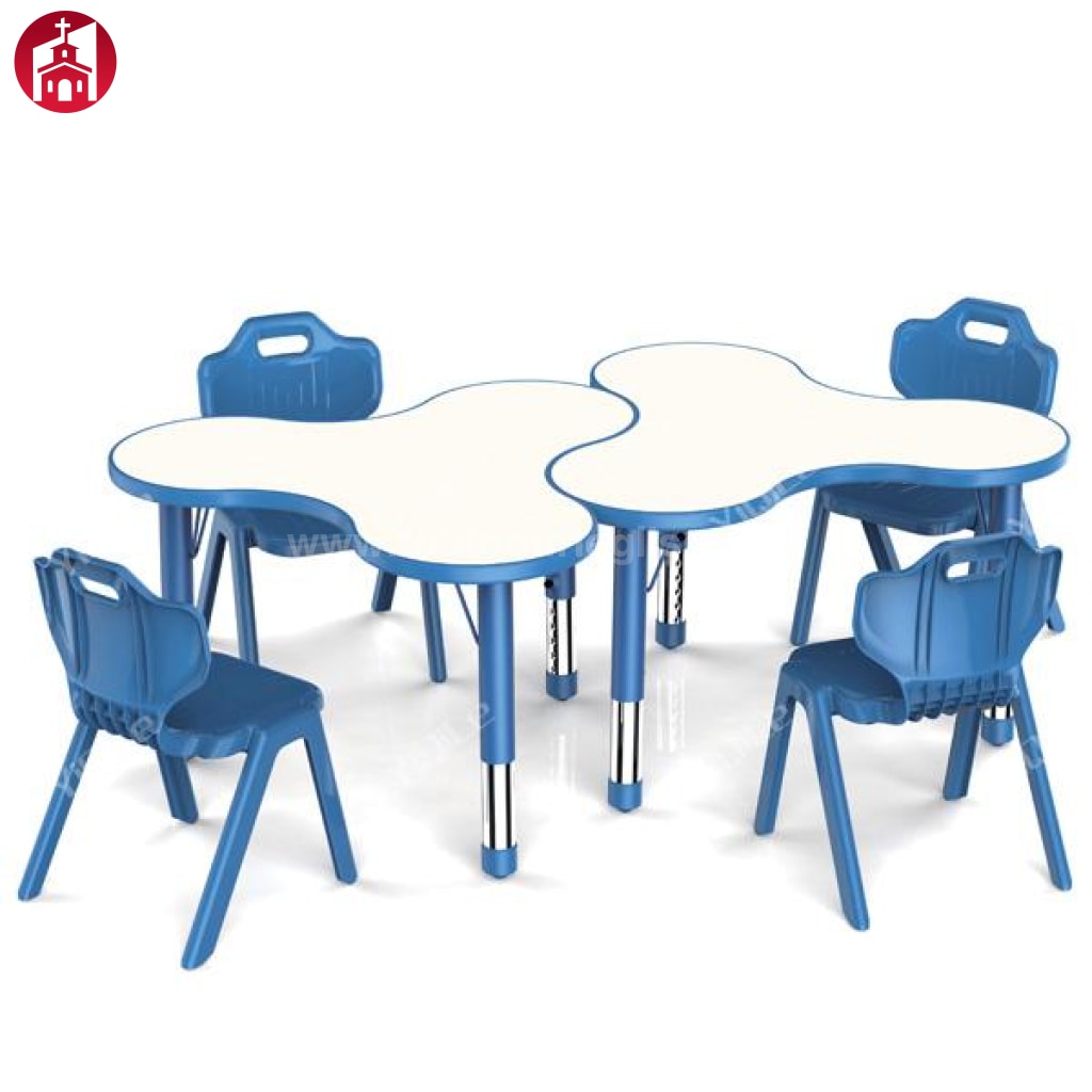 Ensemble tables encastrables chaises enfant bleu - kaldeo